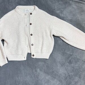 Zara Cream Button-Up  Kids Sweater